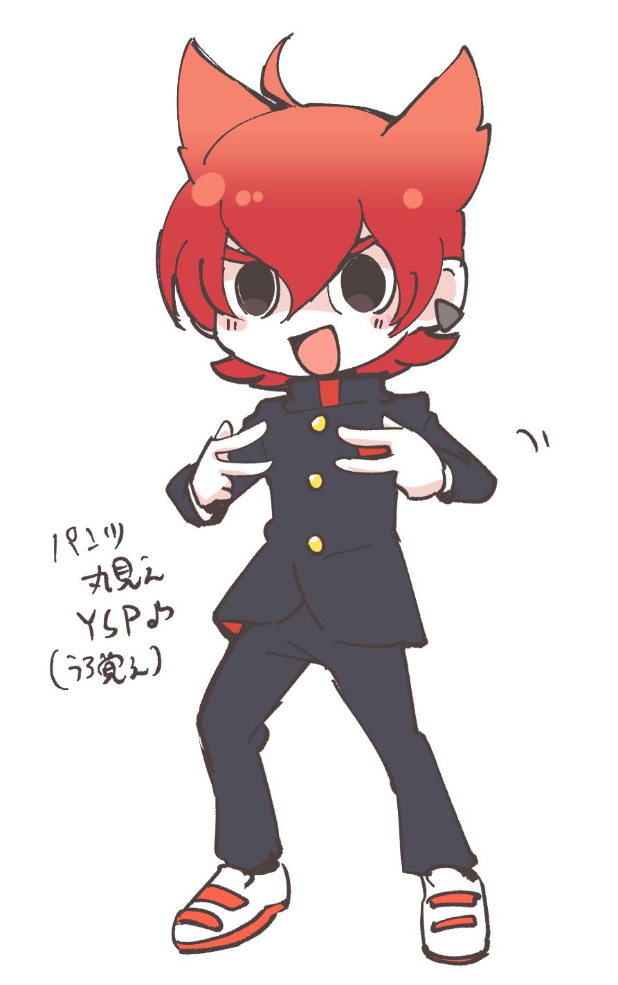 1boy, black_eyes, eiga_youkai_watch_jam:_youkai_gakuen_y_-_neko_wa_hero_ni_nareru_ka, gakuran, highres, jiba_jinpei, jiima_tarou, male_focus