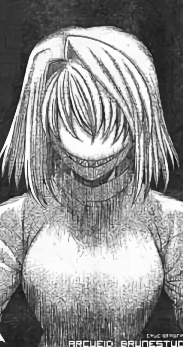 1girl, arcueid_brunestud, artist_request, blonde_hair, breasts, character_name, covered_eyes, dark_persona