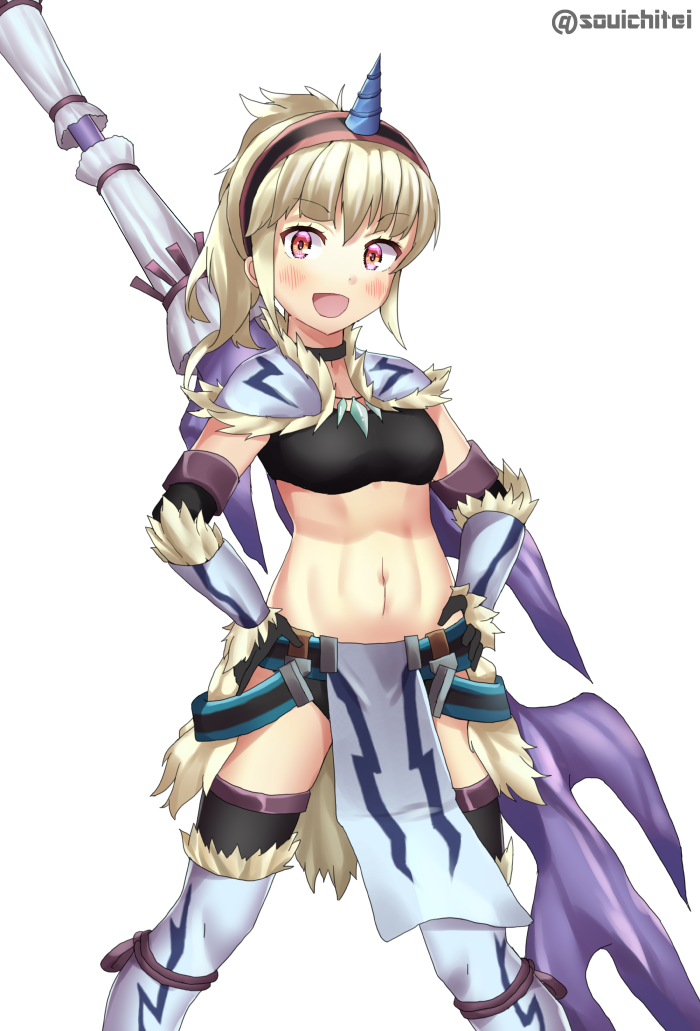1girl, artist_name, black_choker, black_tank_top, blonde_hair, blush, breasts, choker