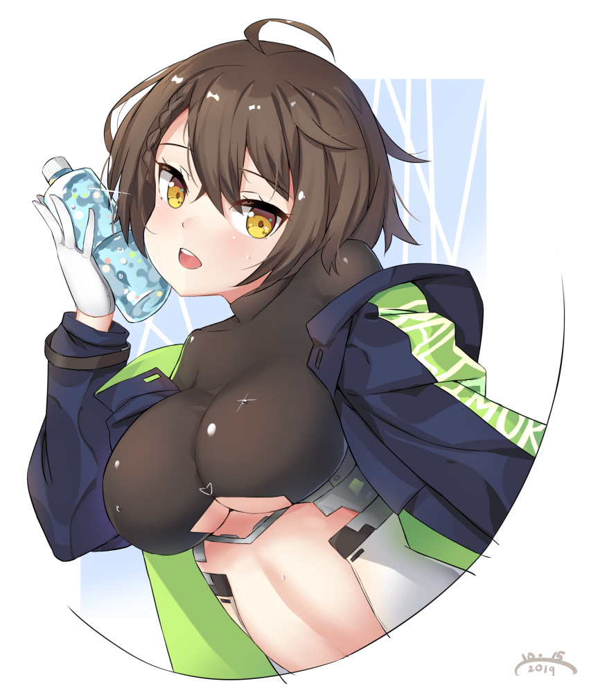 1girl, absurdres, azur_lane, baltimore_(azur_lane), bangs, blush, bodysuit, bottle