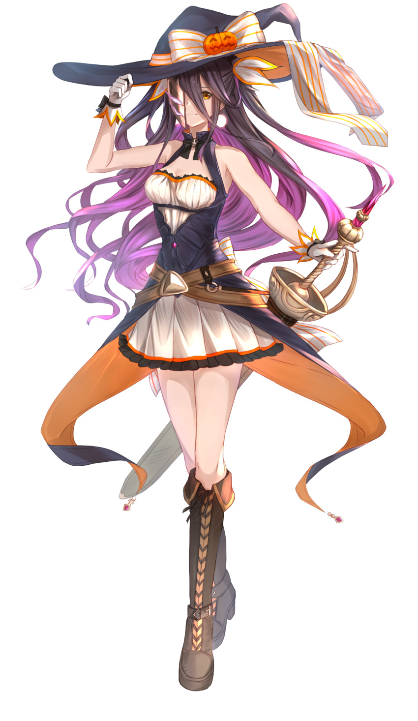 1girl, alternate_costume, black_hair, boots, breasts, cleavage_cutout, dress, granblue_fantasy