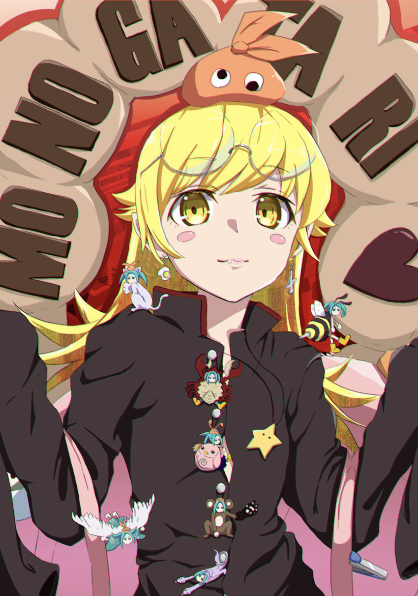 animal_costume, araragi_koyomi, araragi_koyomi_(cosplay), bag, bakemonogatari, bee_costume, blonde_hair, boots
