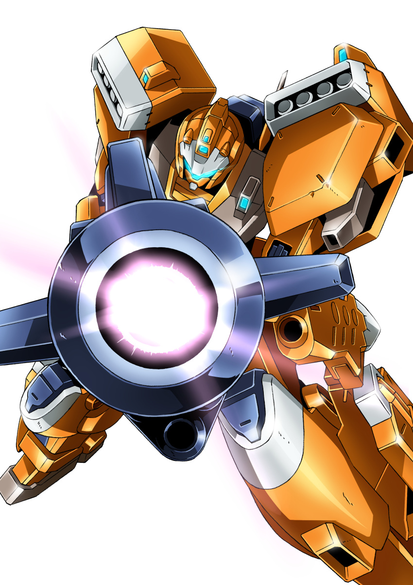 absurdres, aiming_at_viewer, beam_rifle, commentary_request, energy_gun, glowing, gm_iii_beam_master, gundam
