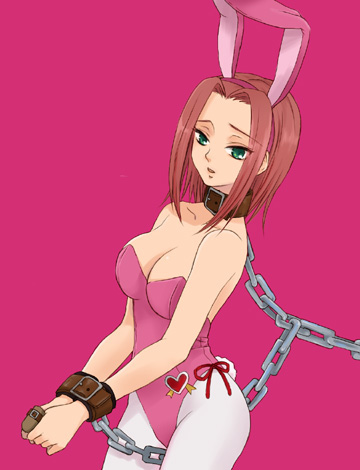 arch_(artist), bondage, breasts, bunny_ears, bunnysuit, chain, chains, cleavage