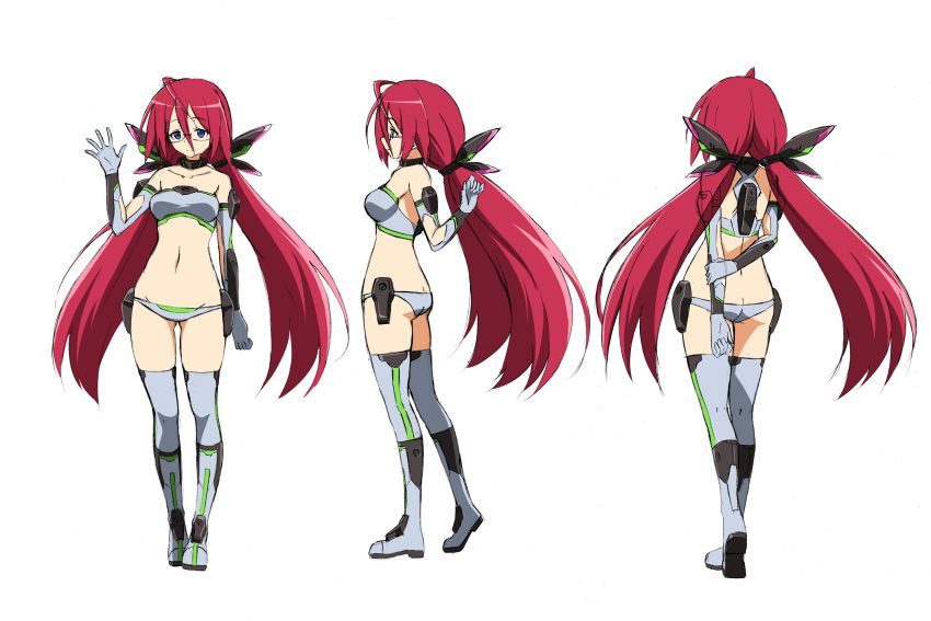 1girl, absurdres, ahoge, bare_shoulders, blue_eyes, collage, commentary_request, elbow_gloves