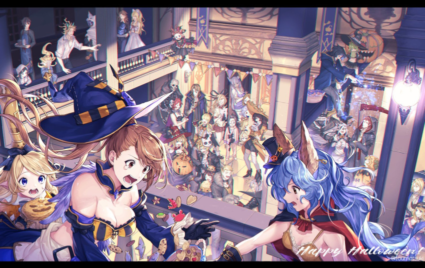 aglovale_(granblue_fantasy), ange_d'erlanger, animal_ears, arulumaya, balcony, beatrix_(granblue_fantasy), breasts, cagliostro_(granblue_fantasy)