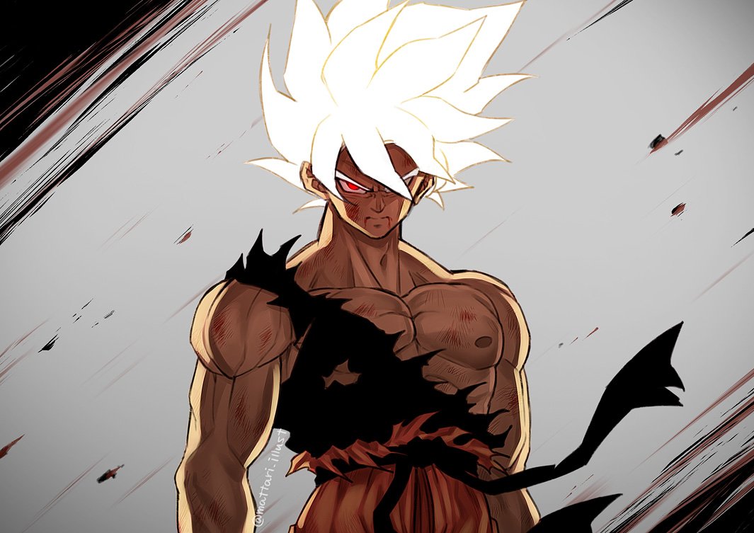 1boy, abs, alternate_color, alternate_eye_color, alternate_hair_color, arms_at_sides, backlighting, black_background