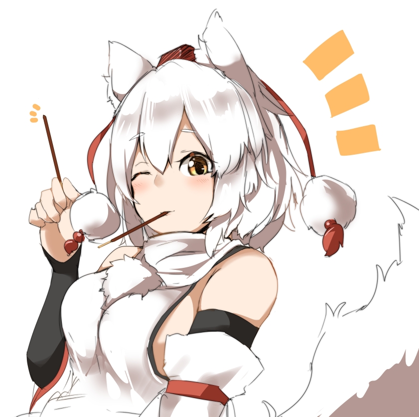 1girl, alternate_eye_color, bangs, bare_shoulders, blush, breasts, commentary_request, detached_sleeves