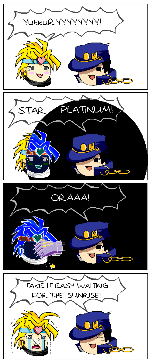 comic, dio_brando, hard_translated, jojo's_bizarre_adventure, jojo_no_kimyou_na_bouken, kujo_jotaro, kuujou_joutarou, parody