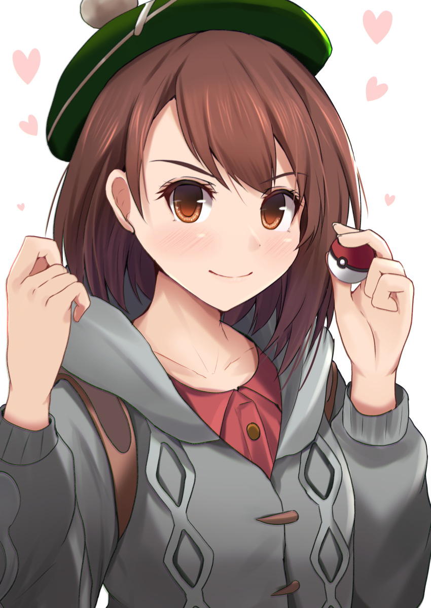 >:), 1girl, absurdres, blush, brown_eyes, brown_hair, closed_mouth, collarbone