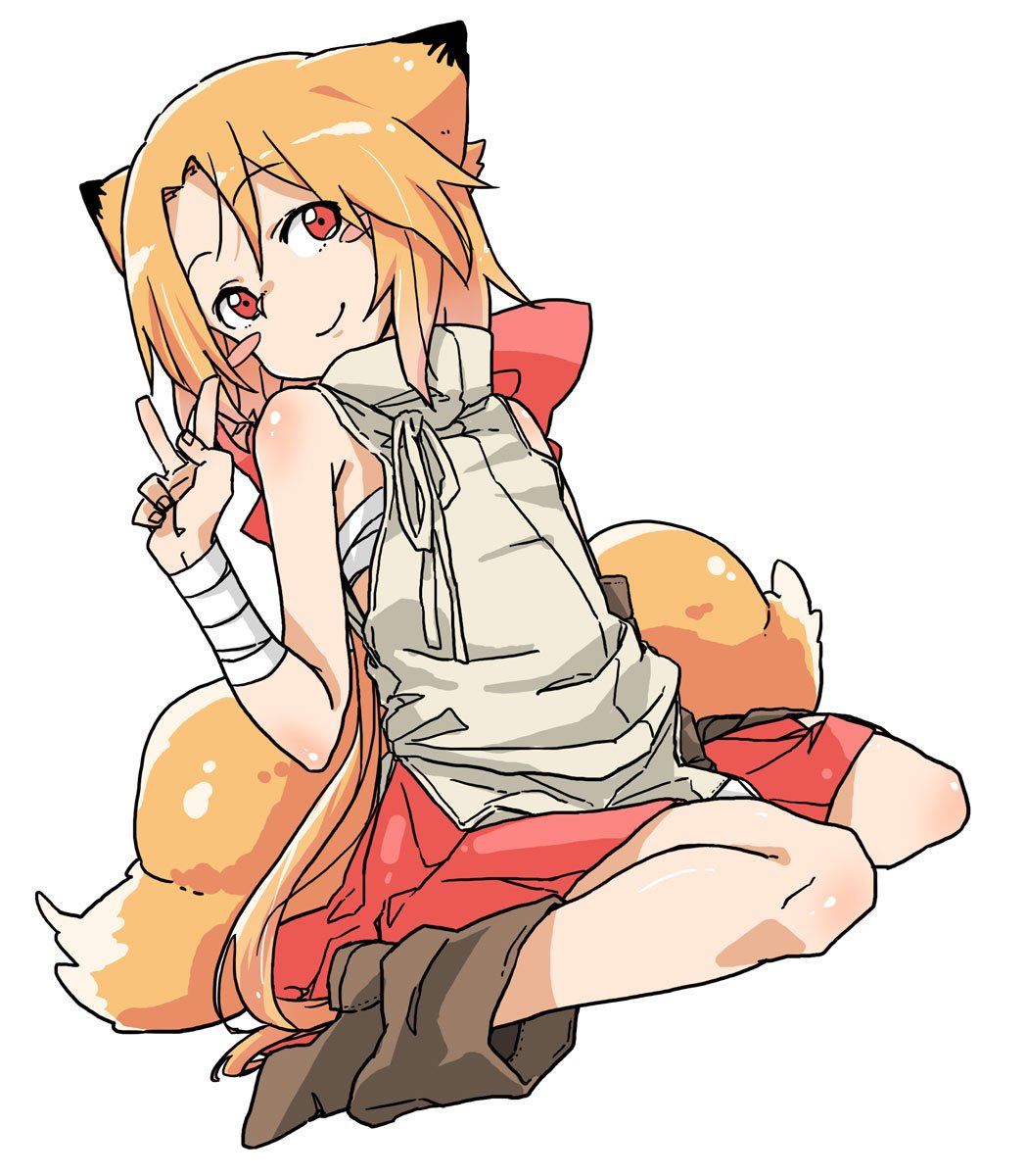 1girl, animal_ear_fluff, animal_ears, bandaged_arm, bandages, bangs, bare_shoulders, blush_stickers