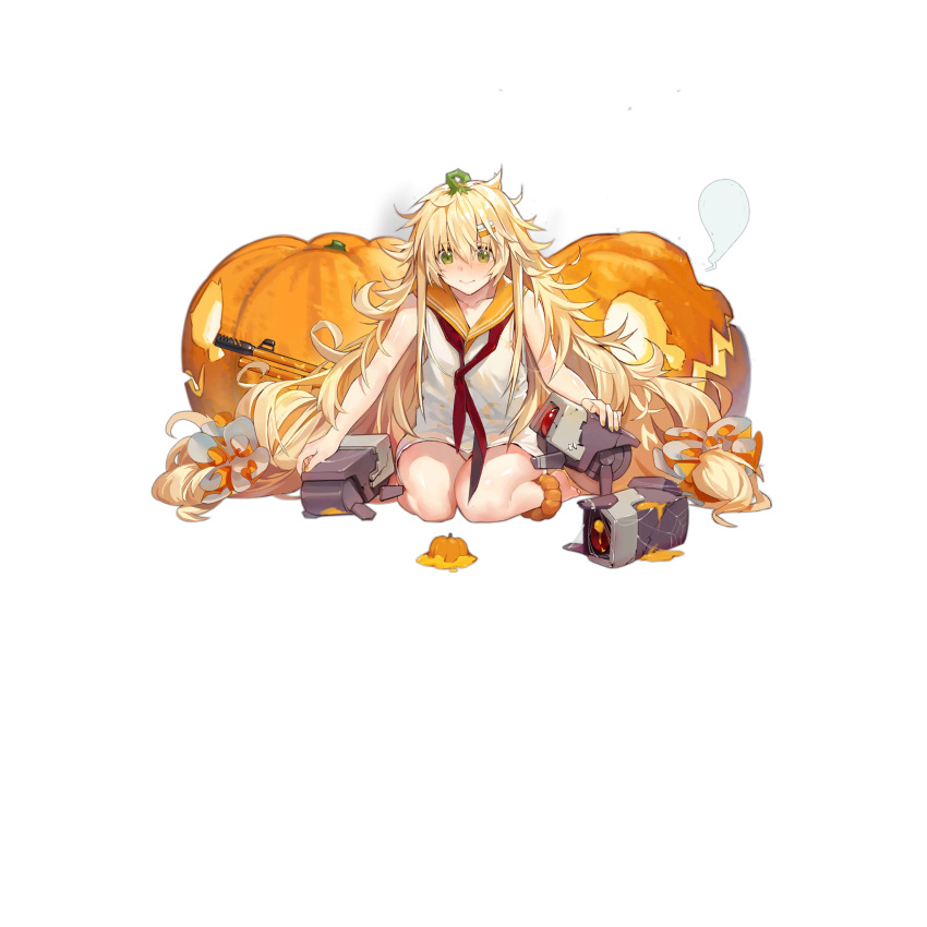 1girl, alternate_costume, baggy_clothes, bangs, barefoot, blonde_hair, blush, breasts