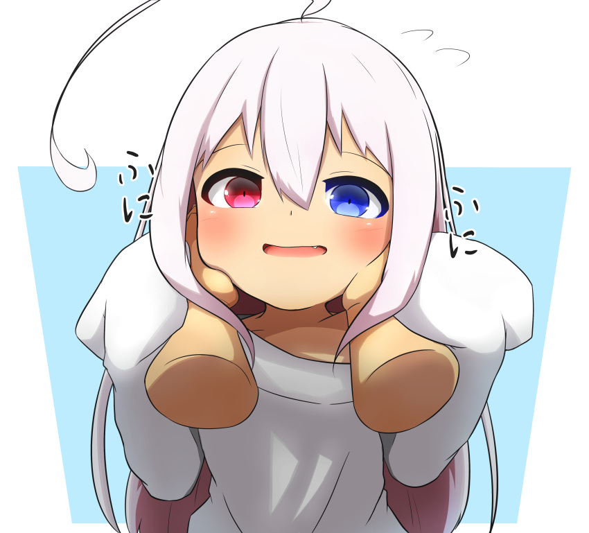 1girl, absurdres, ahoge, bangs, blue_background, blue_eyes, blush, commentary_request