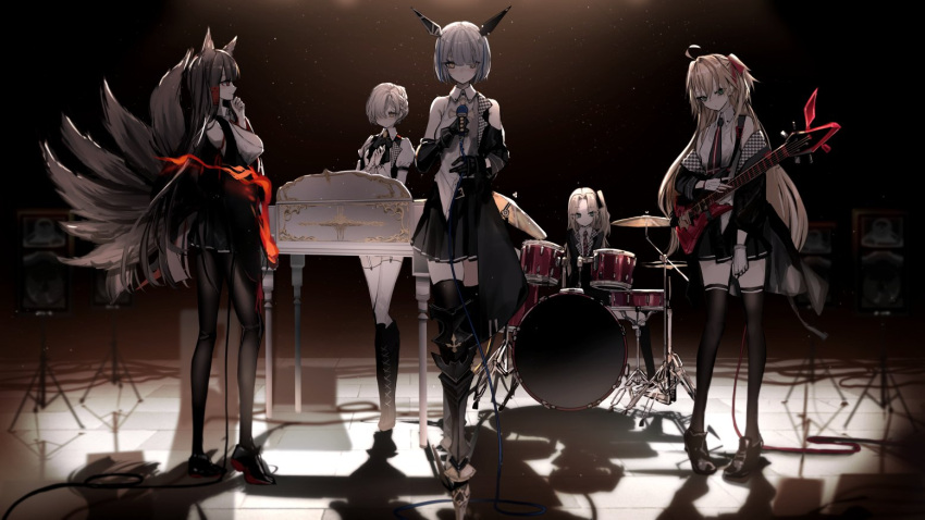 5girls, admiral_hipper_(azur_lane), admiral_hipper_(muse)_(azur_lane), ahoge, akagi_(azur_lane), akagi_(muse)_(azur_lane), animal_ears, armored_boots