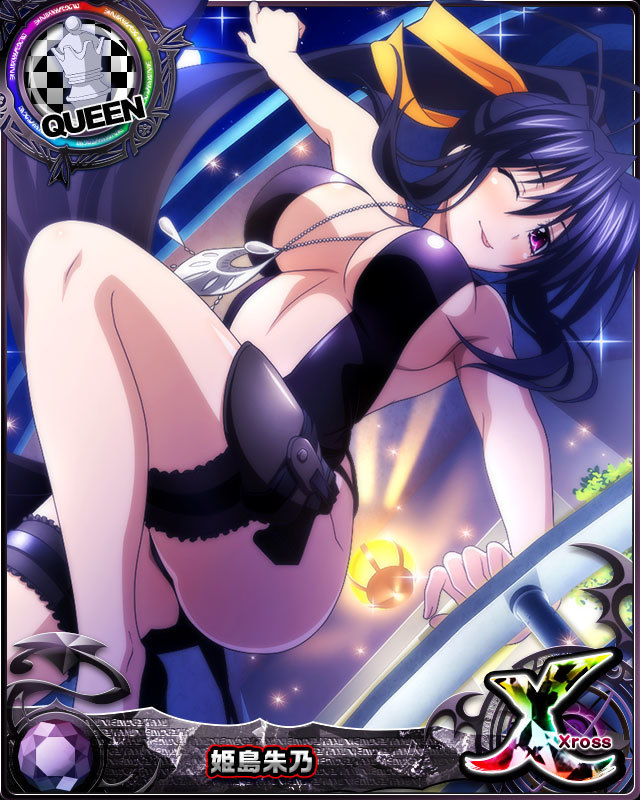 1girl, ;p, black_hair, breasts, card_(medium), character_name, chess_piece, gun