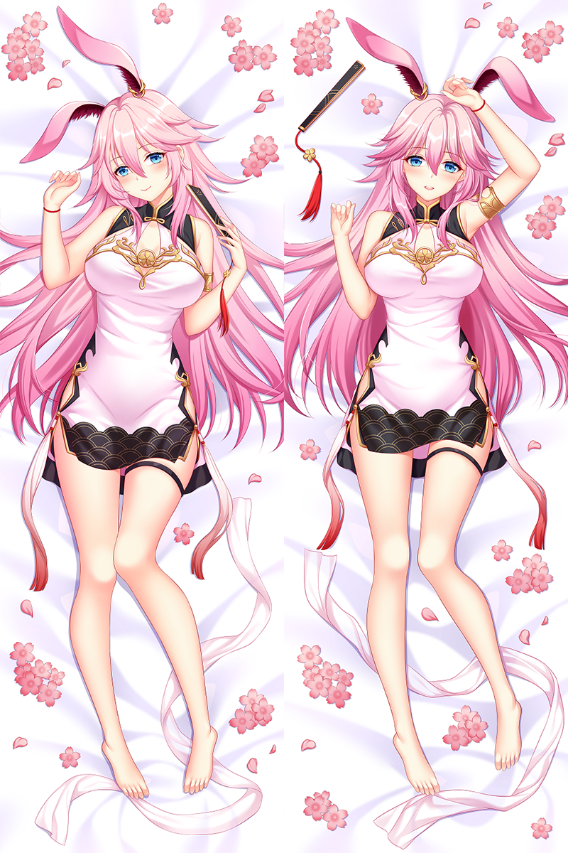 animal_ears, arm_strap, blue_eyes, blush, breast_cutout, breasts, china_dress, chinese_clothes