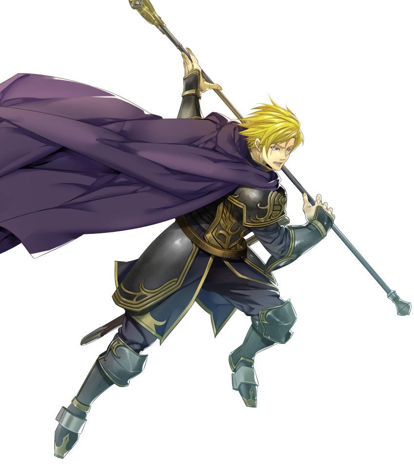 1boy, armor, armored_boots, belt, blonde_hair, boots, cape, fire_emblem