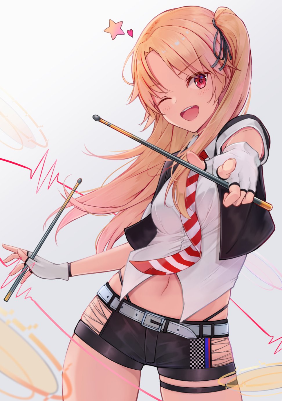 1girl, asymmetrical_hair, azur_lane, bangs, belt, black_jacket, black_panties, black_ribbon