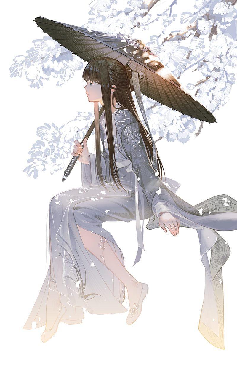 1girl, anklet, arm_at_side, bangs, brown_hair, chinese_clothes, flat_chest, flats