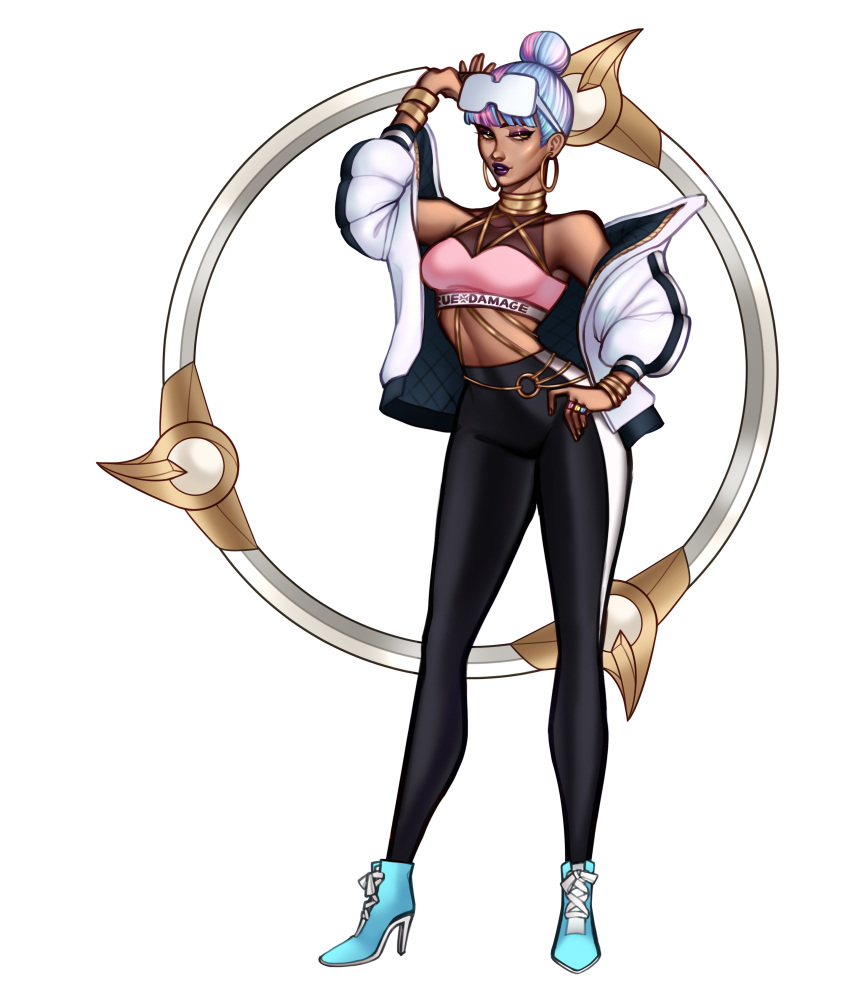 1girl, absurdres, alternate_costume, ankle_boots, bangle, blue_footwear, blue_hair, boots
