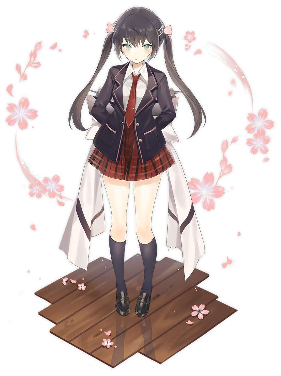 1girl, arms_behind_back, azur_lane, black_hair, black_jacket, black_legwear, blazer, blue_eyes