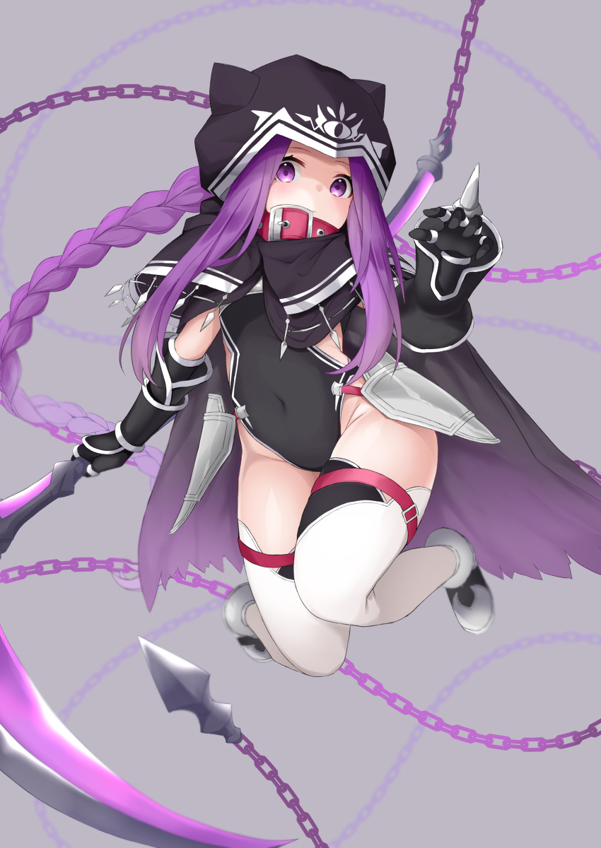 1girl, absurdres, animal_ears, animal_hood, black_capelet, black_cloak, black_gloves, black_leotard