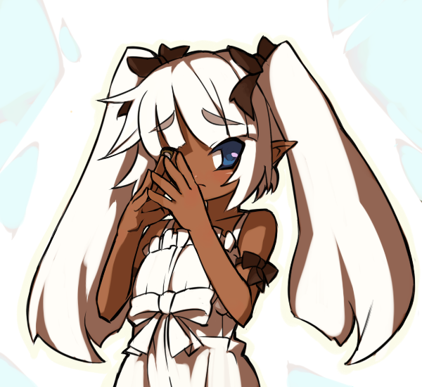 blue_eyes, dark_skin, itsukia, original, white_hair