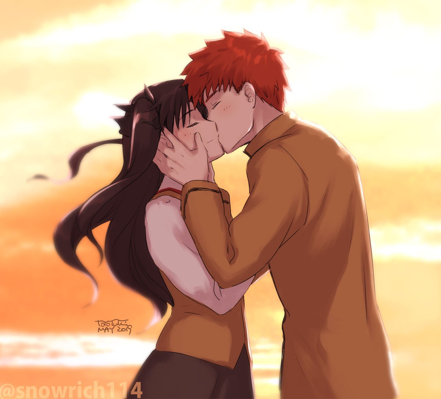1boy, 1girl, black_hair, emiya_shirou, fate/hollow_ataraxia, fate/stay_night, fate_(series), highres