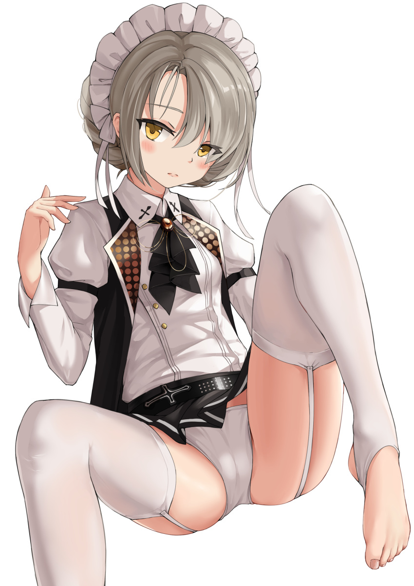 1girl, absurdres, ass, azur_lane, barefoot, belt, black_neckwear, black_skirt