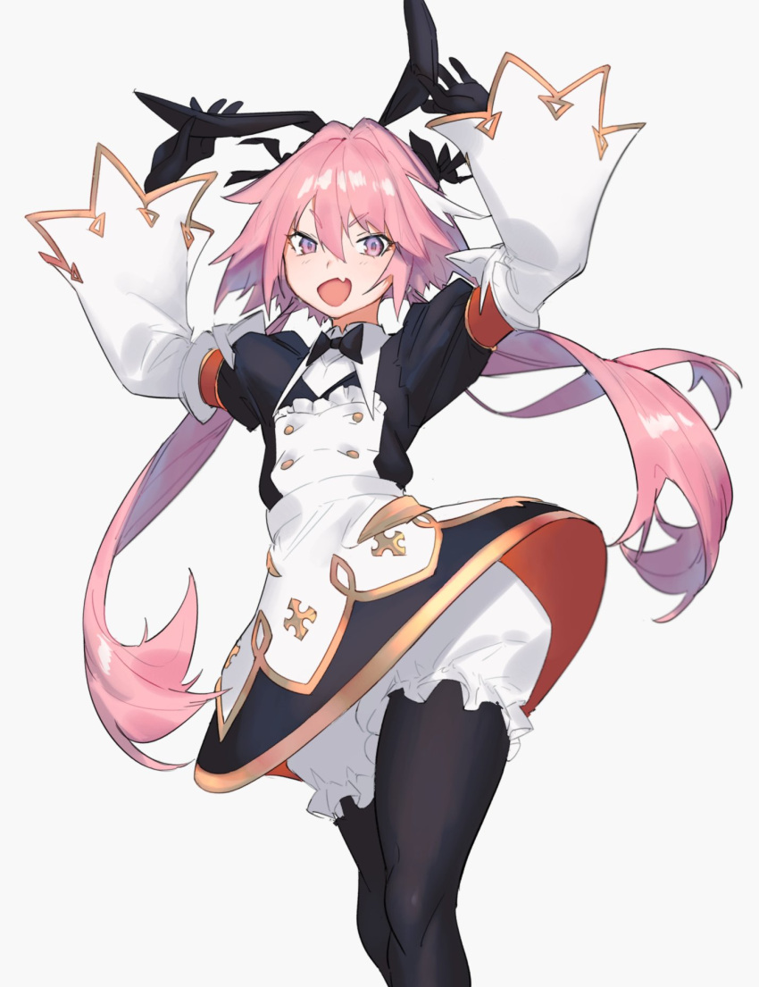 1boy, animal_ears, astolfo_(fate), astolfo_(saber)_(fate), bangs, black_bow, black_gloves, black_ribbon