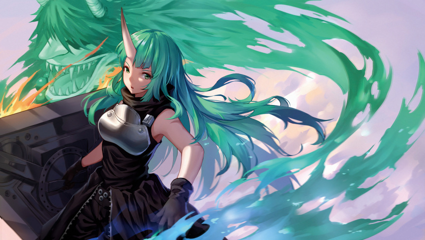 0qianben0, 1girl, arknights, armor, bangs, bare_shoulders, black_gloves, black_pants