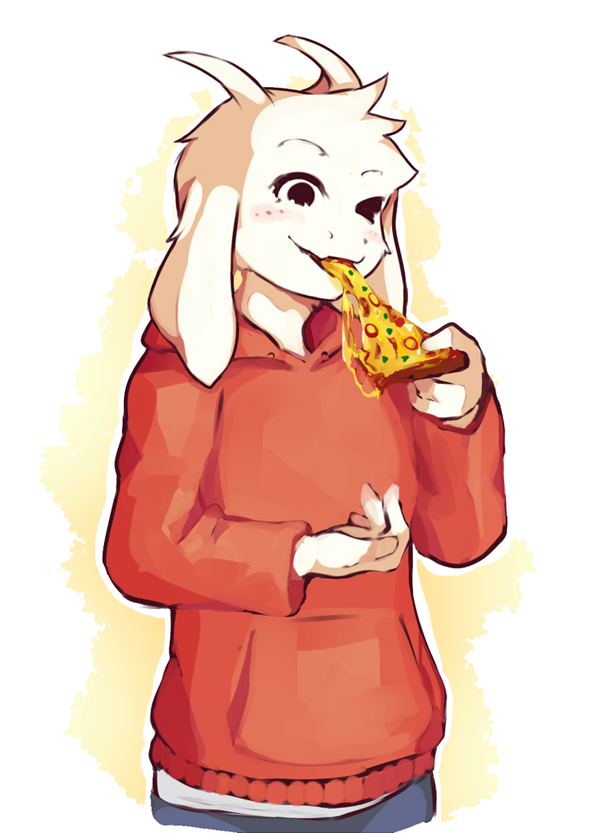 1boy, aged_up, alternate_costume, asriel_dreemurr, caribun, food, goat, male