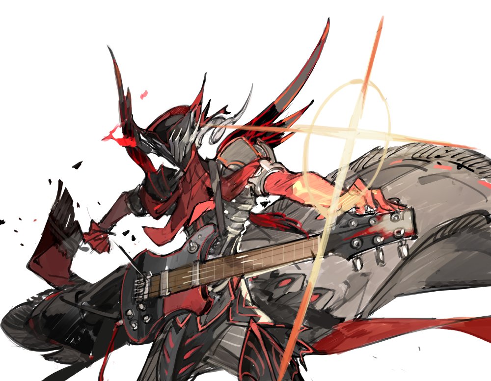 1boy, antonio_salieri_(fate/grand_order), breaking, broken, fate/grand_order, fate_(series), guitar, instrument