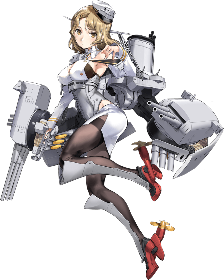 1girl, armpits, blonde_hair, breasts, hat, headgear, houston_(kantai_collection), kantai_collection