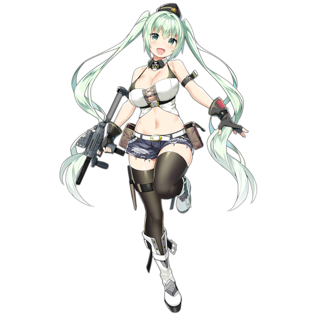 1girl, :d, aqua_eyes, aqua_hair, arm_strap, bangs, belt, between_breasts