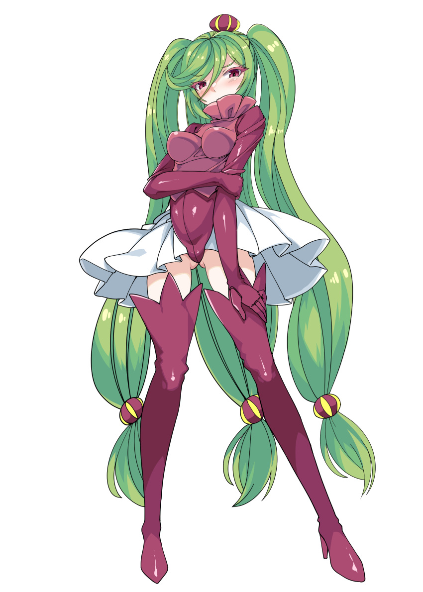 1girl, absurdres, ass_visible_through_thighs, bangs, blush, boots, eyebrows_visible_through_hair, full_body