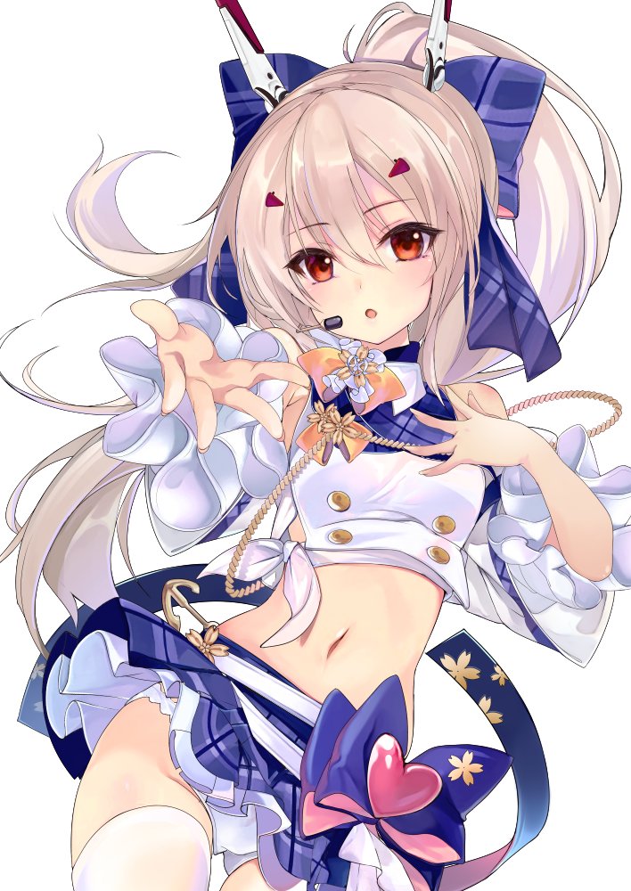 1girl, ayanami_(azur_lane), ayanami_(troubled_star_idol)_(azur_lane), azur_lane, bangs, bare_shoulders, blue_skirt, blush