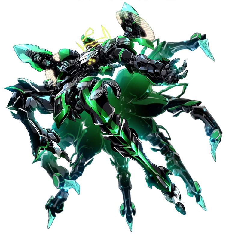 commentary, full_body, jumping, kakumeiki_valvrave, leg_up, mecha, multiple_legs, nakazakitow, no_humans, open_hand, valvrave_iv