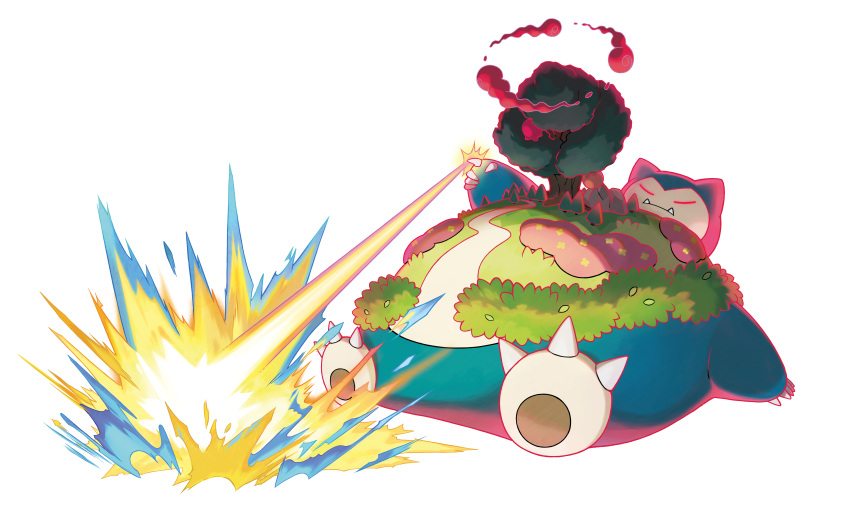 absurdres, annoyed, artist_request, bush, claws, closed_mouth, explosion, fangs