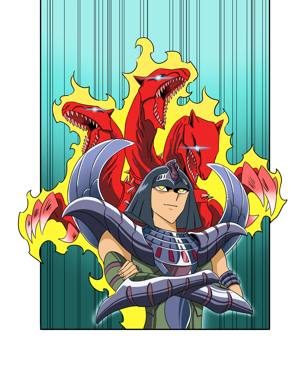 1boy, armor, ba_(artist), bob_cut, cerberus, crossed_arms, parody, saint_seiya