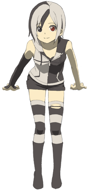 heterochromia, hino_hikaru, multicolored_hair, original, rusty, short_hair, shorts, smile