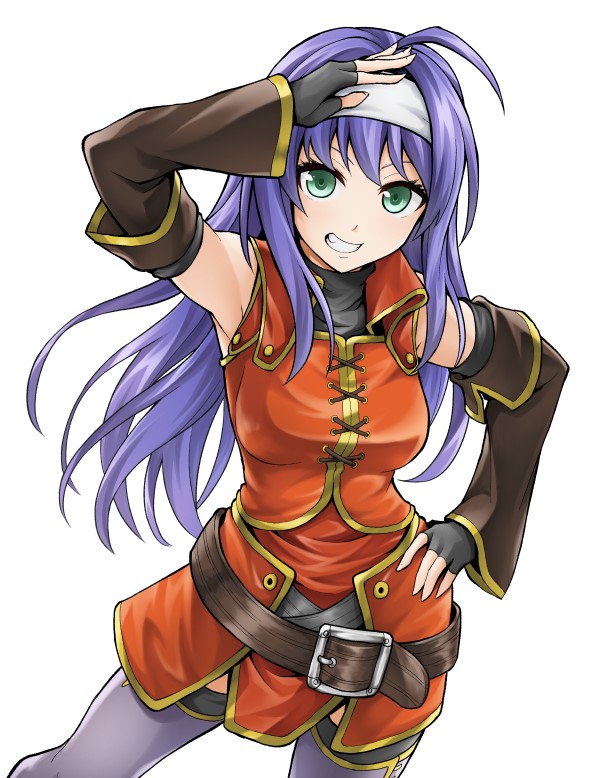 1girl, belt, black_gloves, blue_hair, fingerless_gloves, fire_emblem, fire_emblem:_radiant_dawn, gloves