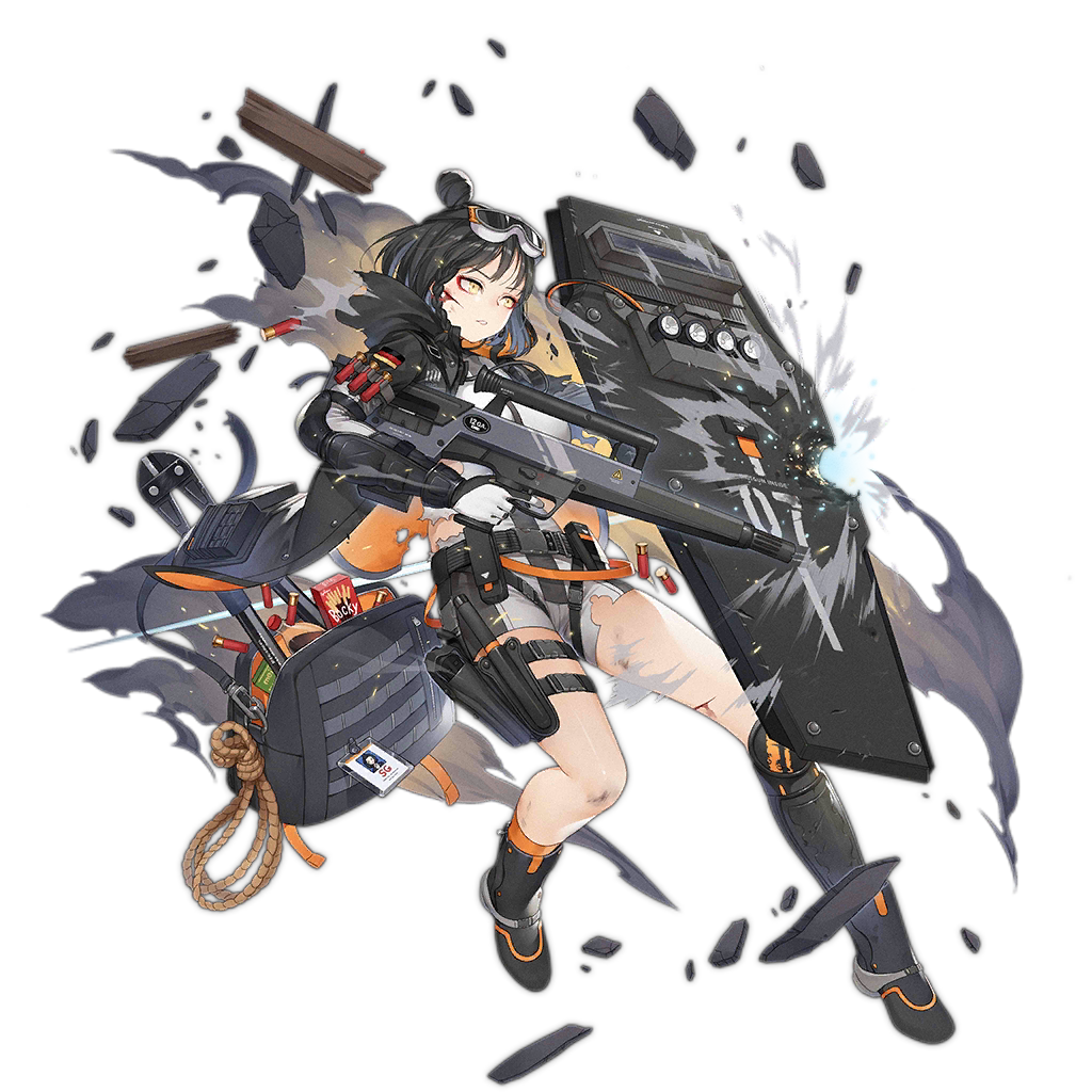 1girl, arm_guards, bag, bangs, black_footwear, black_hair, bleeding, blood