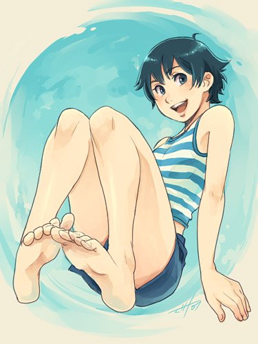 blush, feet, legs, lowres, masato_(artist), masato_(oal), original, pigeon-toed