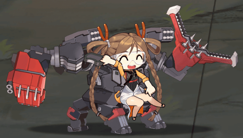 1girl, ^_^, animated, animated_gif, braid, chibi, closed_eyes, dancing