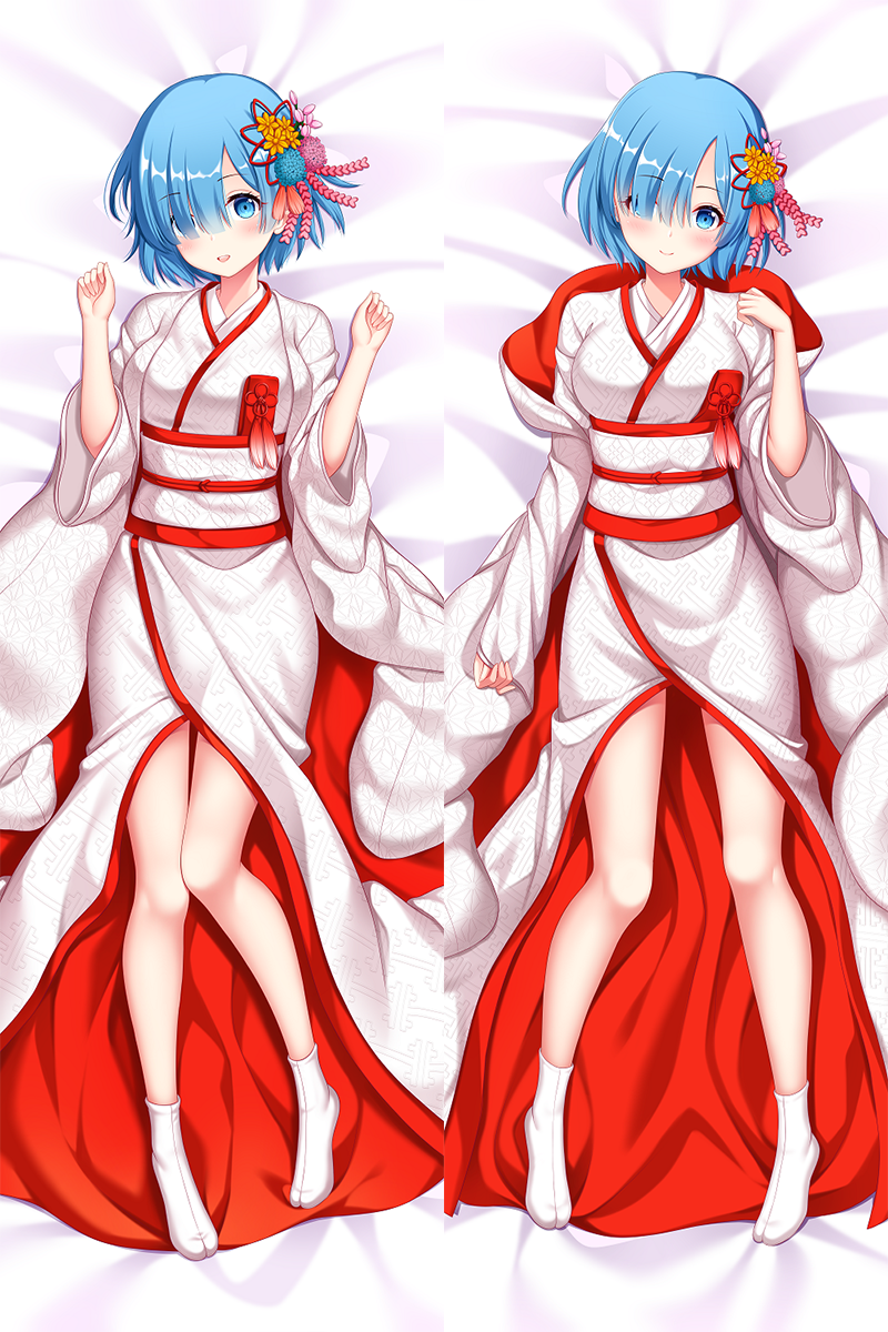 1girl, bangs, bed_sheet, blue_eyes, blue_hair, blush, closed_mouth, dakimakura