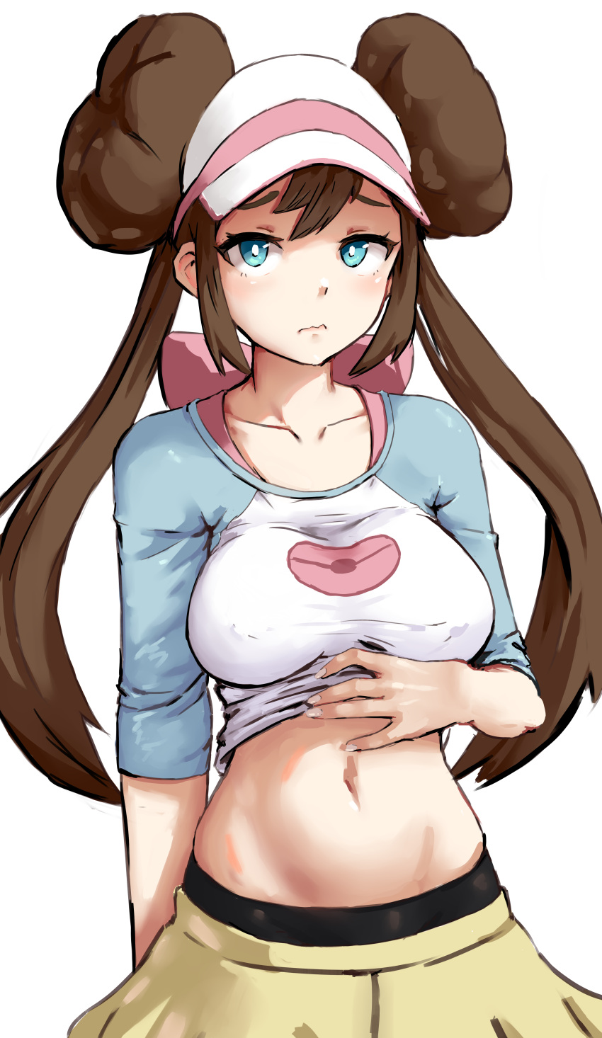 1girl, absurdres, bangs, black_legwear, blue_eyes, bow, breasts, brown_hair
