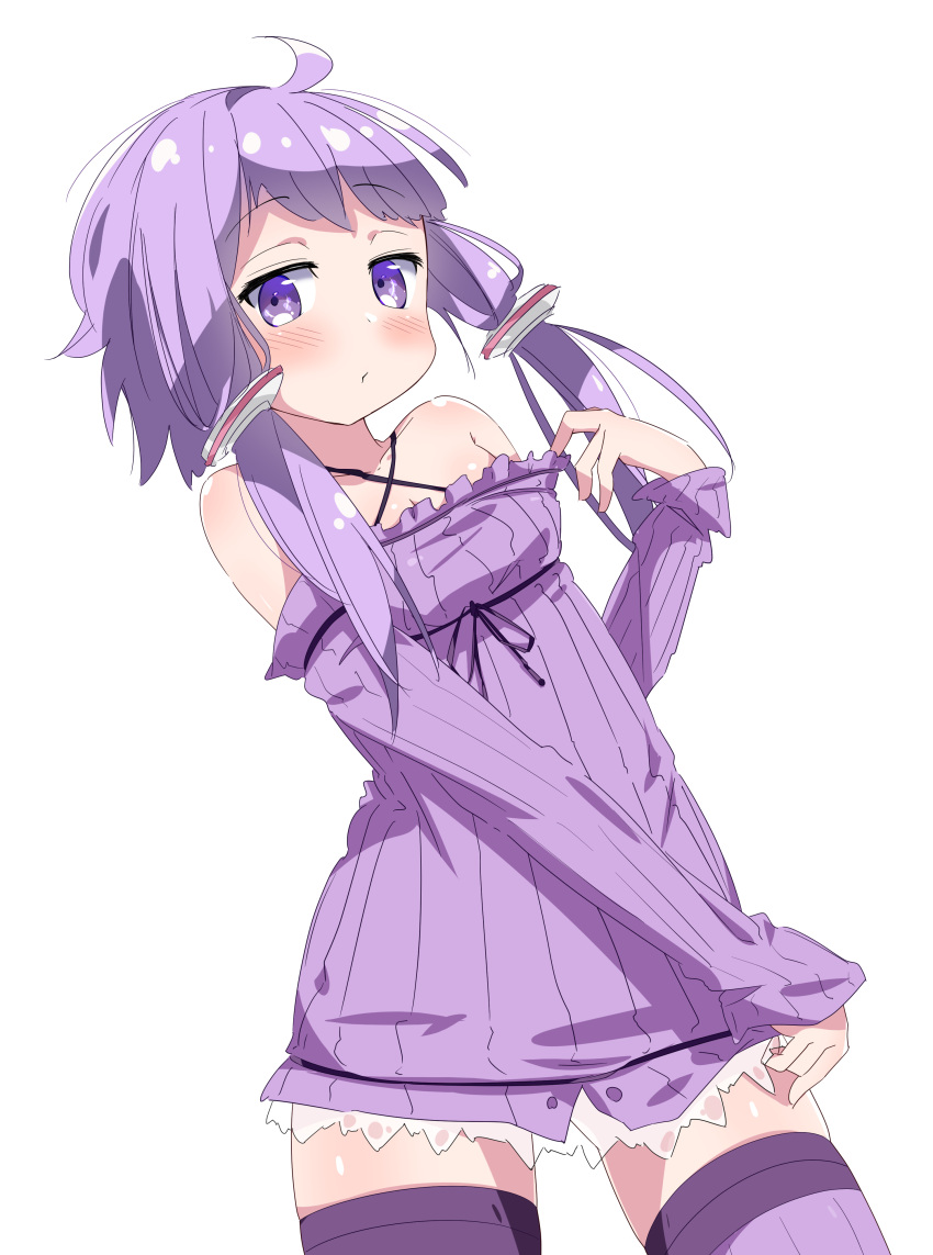 1girl, absurdres, ahoge, bangs, bare_shoulders, blush, breasts, closed_mouth