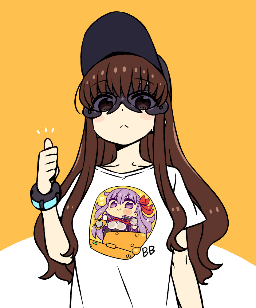 1girl, :t, bangs, baseball_cap, bb_(fate)_(all), bb_(fate/extra_ccc), black_legwear, blunt_bangs
