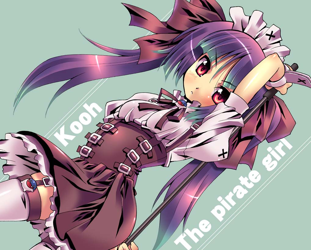 hair_ribbon, hair_ribbons, kooh, long_hair, pangya, purple_hair, red_eyes, ribbon